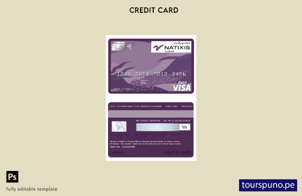 listo para imprimir plantilla de tarjeta visa bancaria Natixis Algerie de Argeli